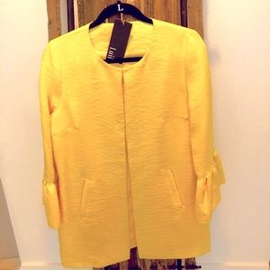 Luii bright yellow jacket with 3/4 sleeves.  NWT